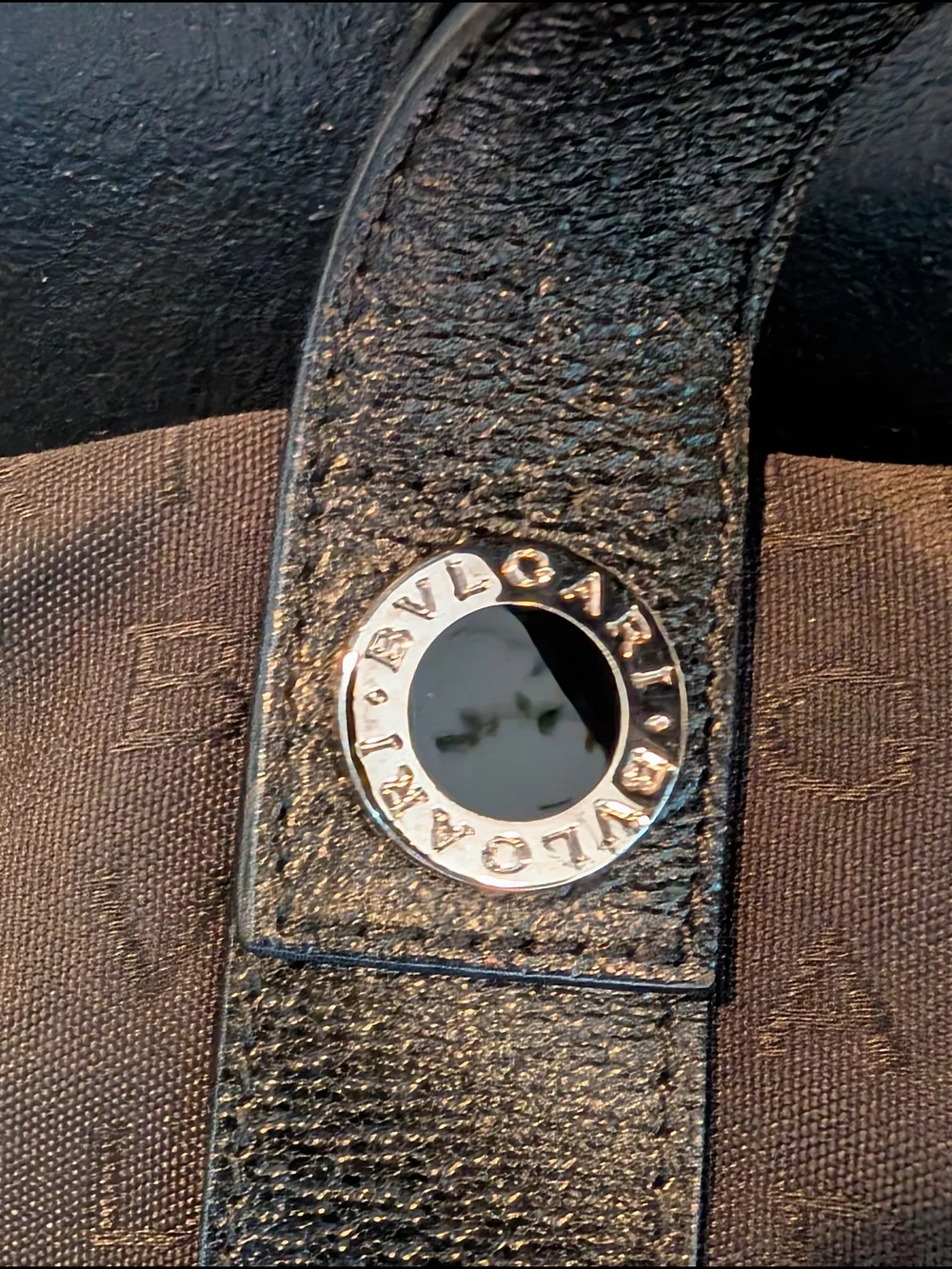 Bvlgari Logo Mania Black Canvas Satchel with Pochette